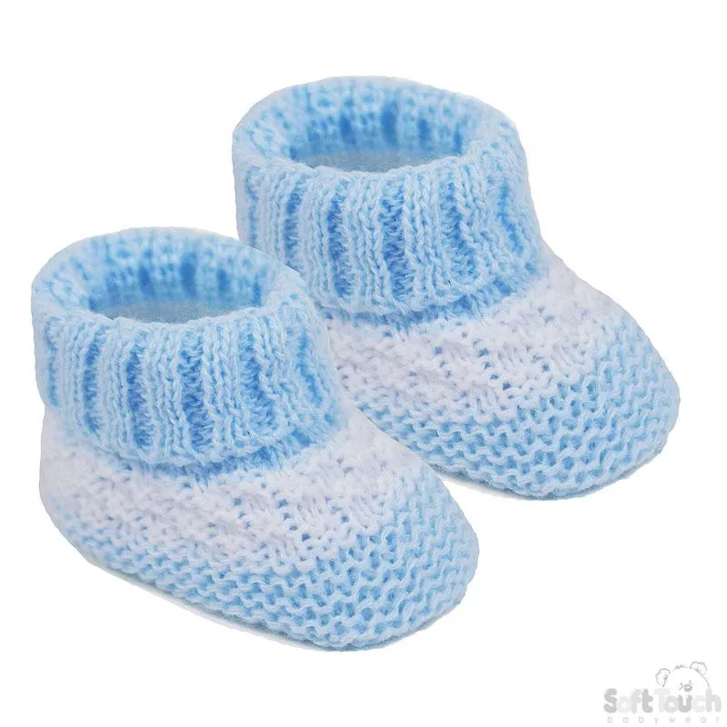 ACRYLIC BABY BOOTEES WITH STRIPE : S437-B