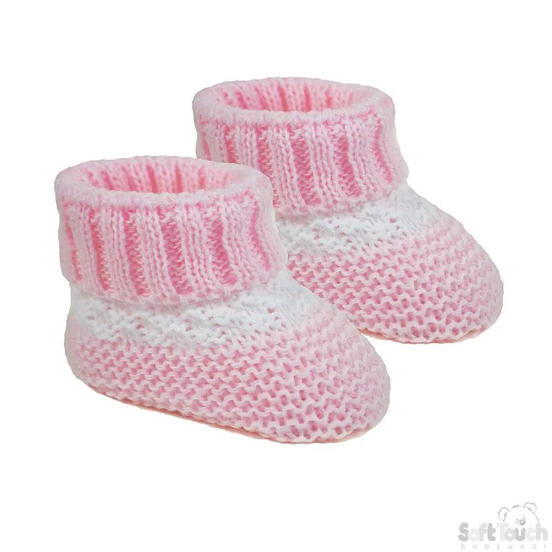 ACRYLIC BABY BOOTEES W/STRIPE : S437-P