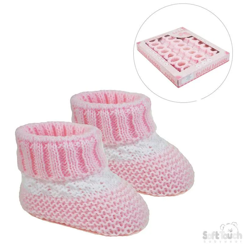 ACRYLIC BABY BOOTEES W/STRIPE : S437-P