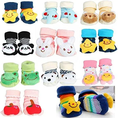 Adriel-Newborn Infant Baby Girl/Boy Booties Multicolor (Color & Design May Vary)- Set Of 2 Pair