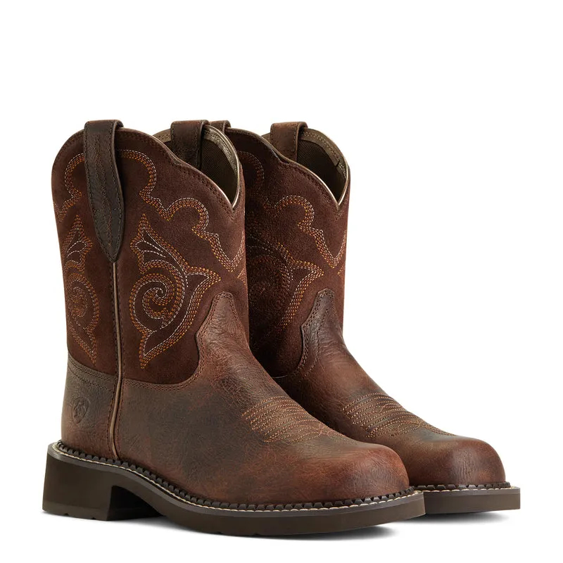 'Ariat' Women's 8" Fatbaby Heritage Tess Western Round Toe - Forest Brown / Jamocha
