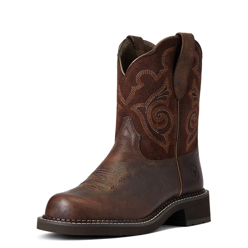 'Ariat' Women's 8" Fatbaby Heritage Tess Western Round Toe - Forest Brown / Jamocha