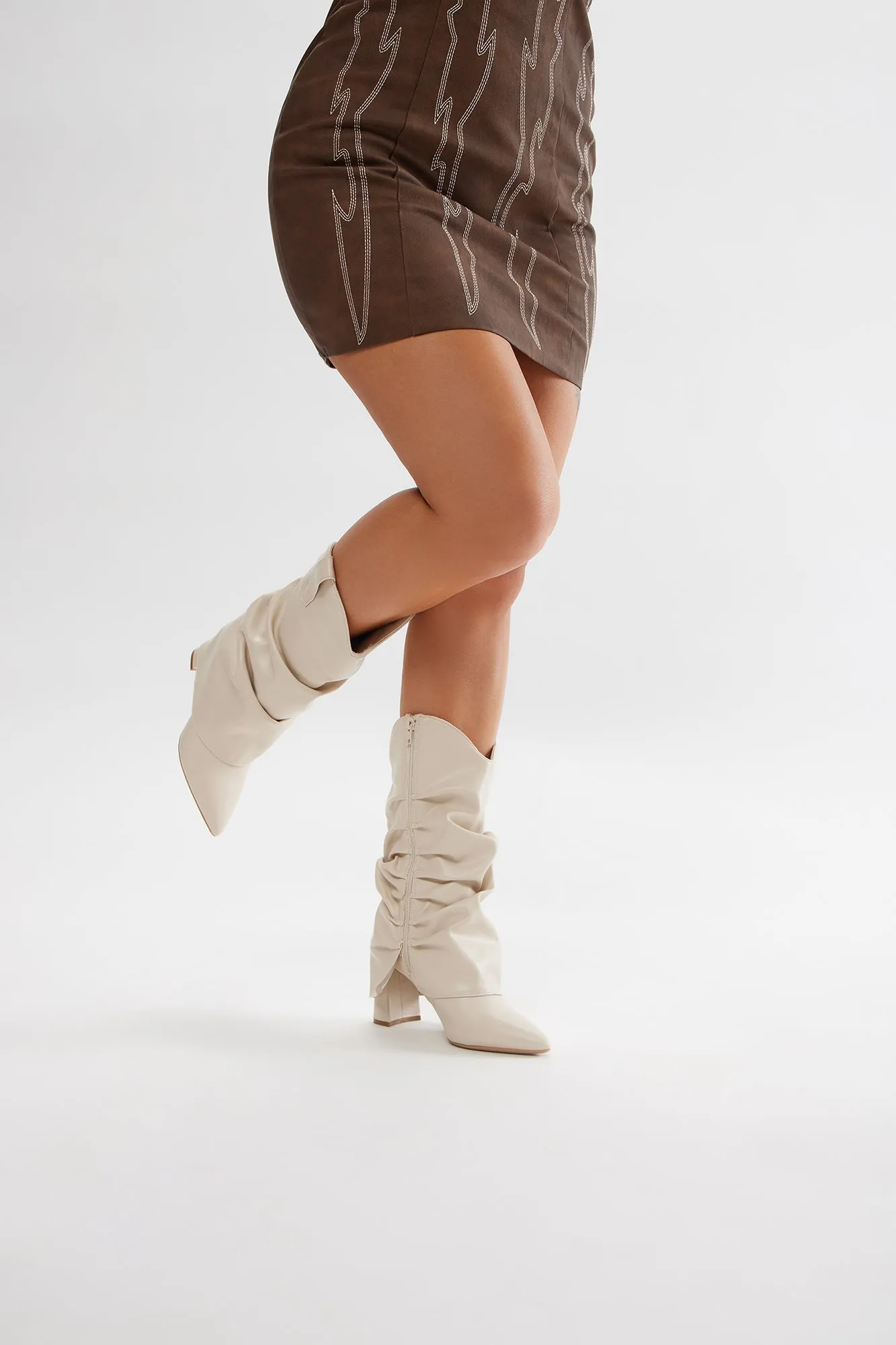 Asheville Overlay Boots - Ivory