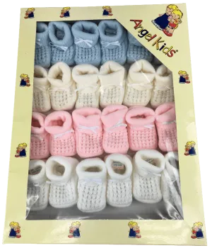 Baby  Bootees Assorted in a Box (PK12) 1045