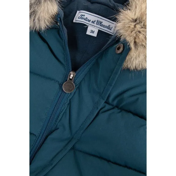 Baby Boys Teal Blue Snowsuit
