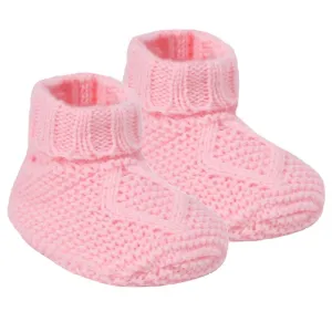 Baby Chain Knit Booties - Baby Pink (PK6) (NB-12m) ABO14-BP