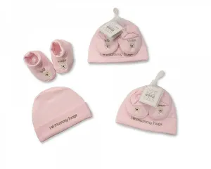 Baby Hat and Booties Set - Hugs - Girls Bw 0503-0121