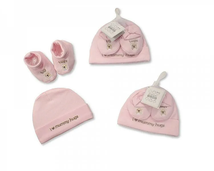 Baby Hat and Booties Set - Hugs - Girls Bw 0503-0121
