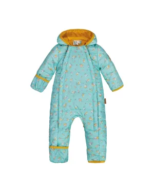 Baby Mid-season Quilted One Piece Blue Little Flowers Print