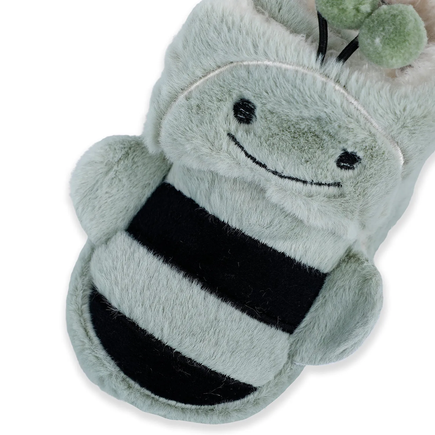 Baby Moo Bumble Bee 3D Warm Furry Booties - Green