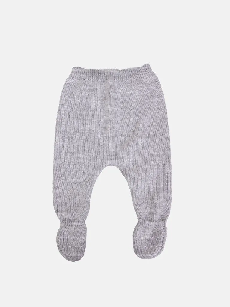 Baby Unisex 3-piece Dotted Line Knitted Gift Box Set - Grey