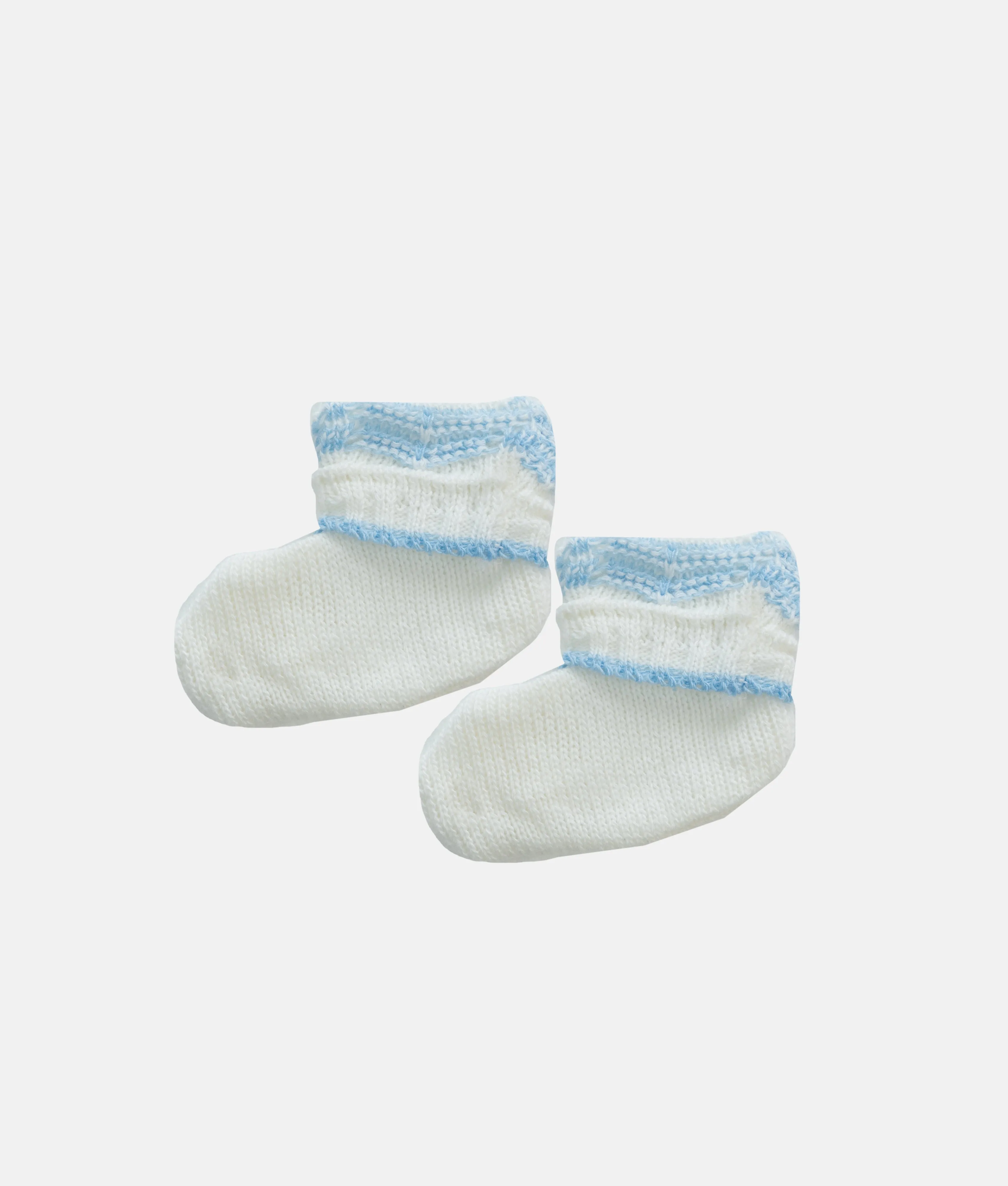 Baby Woolen 04pcs Set - White - Blue