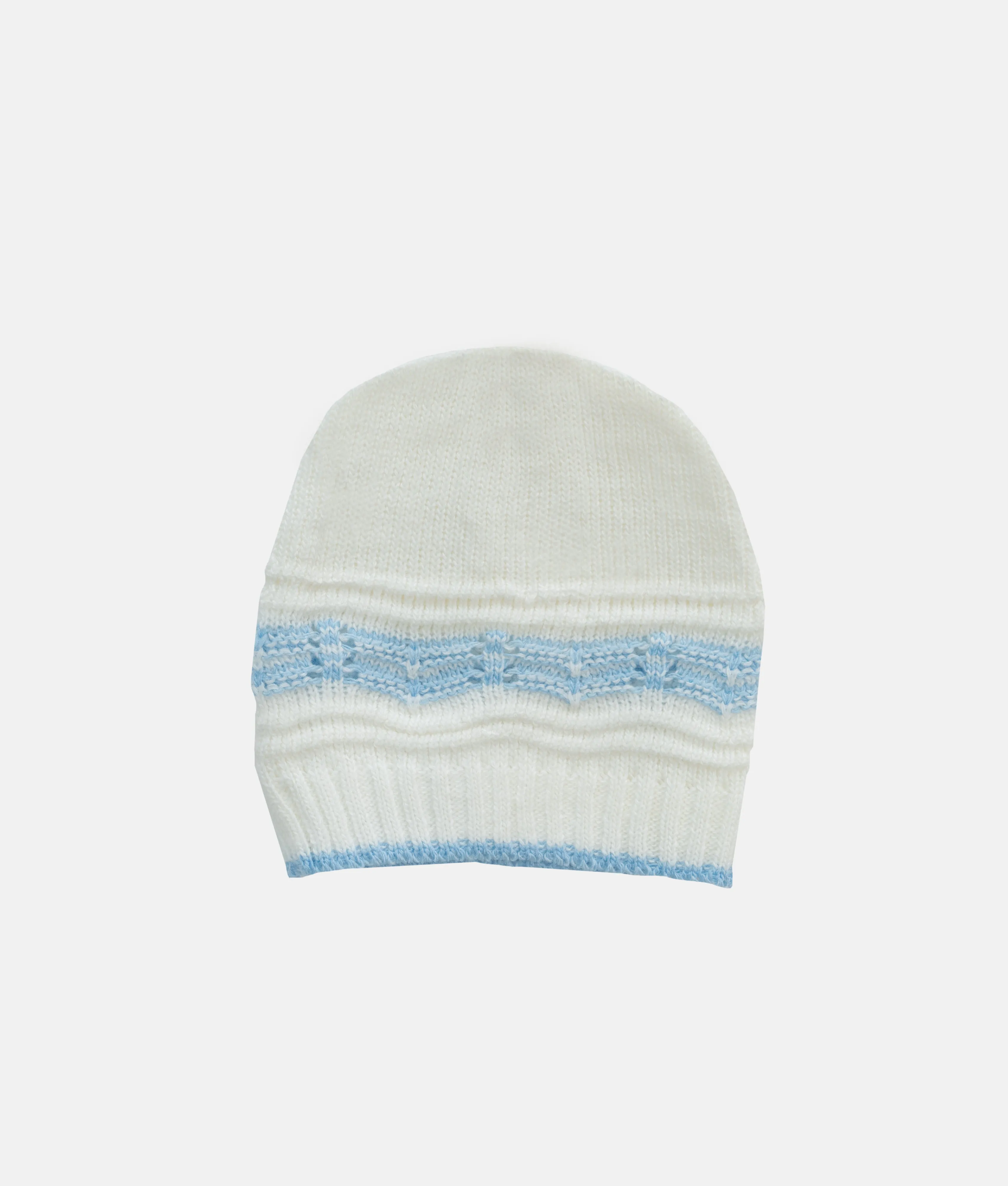 Baby Woolen 04pcs Set - White - Blue