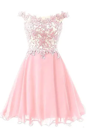 Beautiful Off-shoulder Homecoming Dresses With Applique and Embellishment,SVD561
