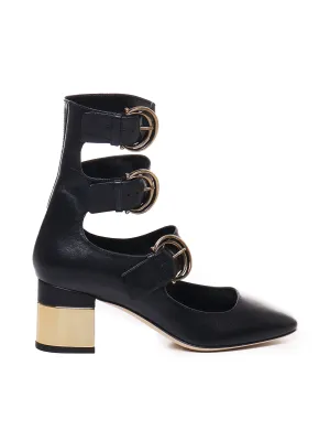 Black Sheepskin High Heel Boots