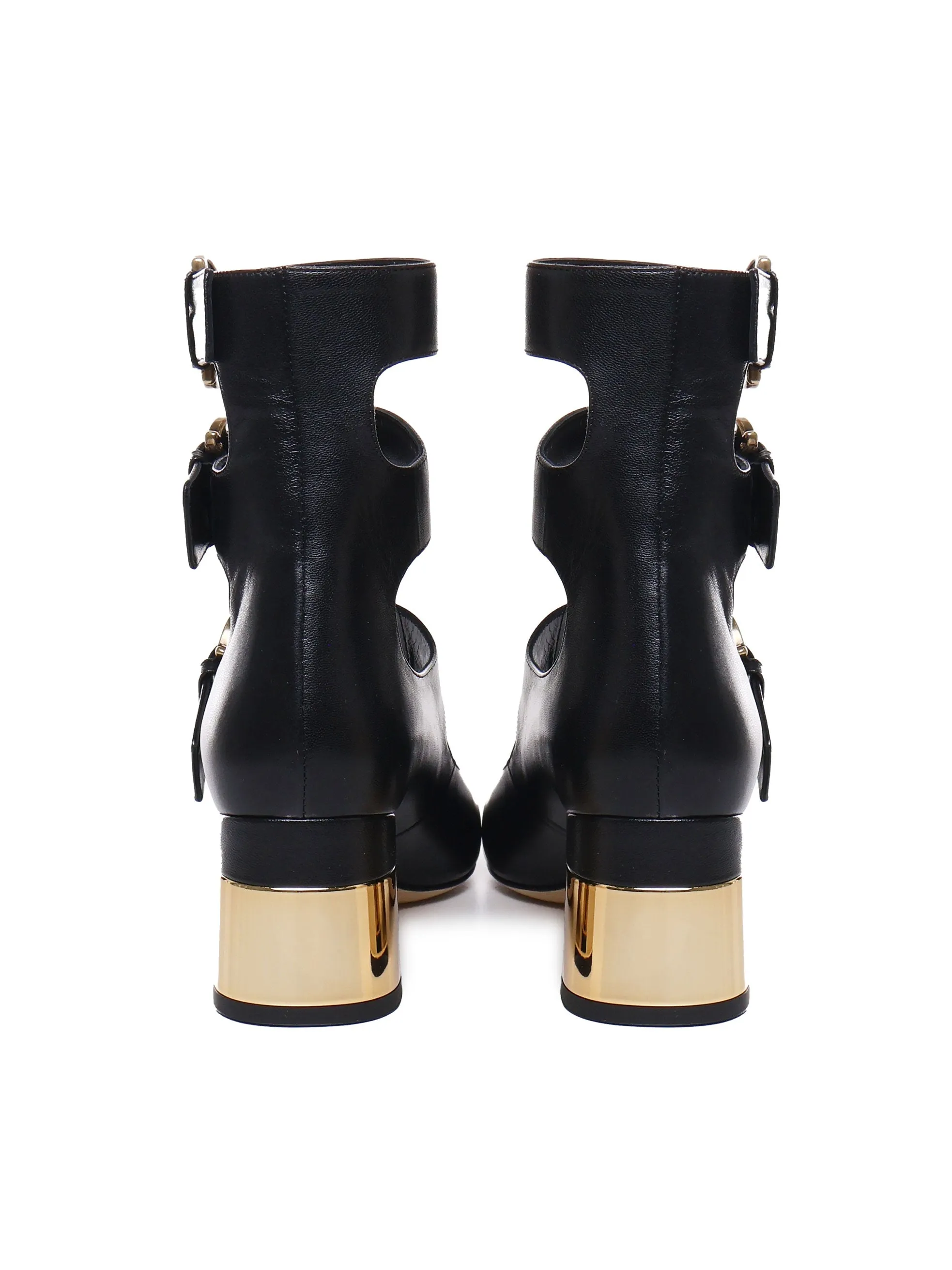 Black Sheepskin High Heel Boots