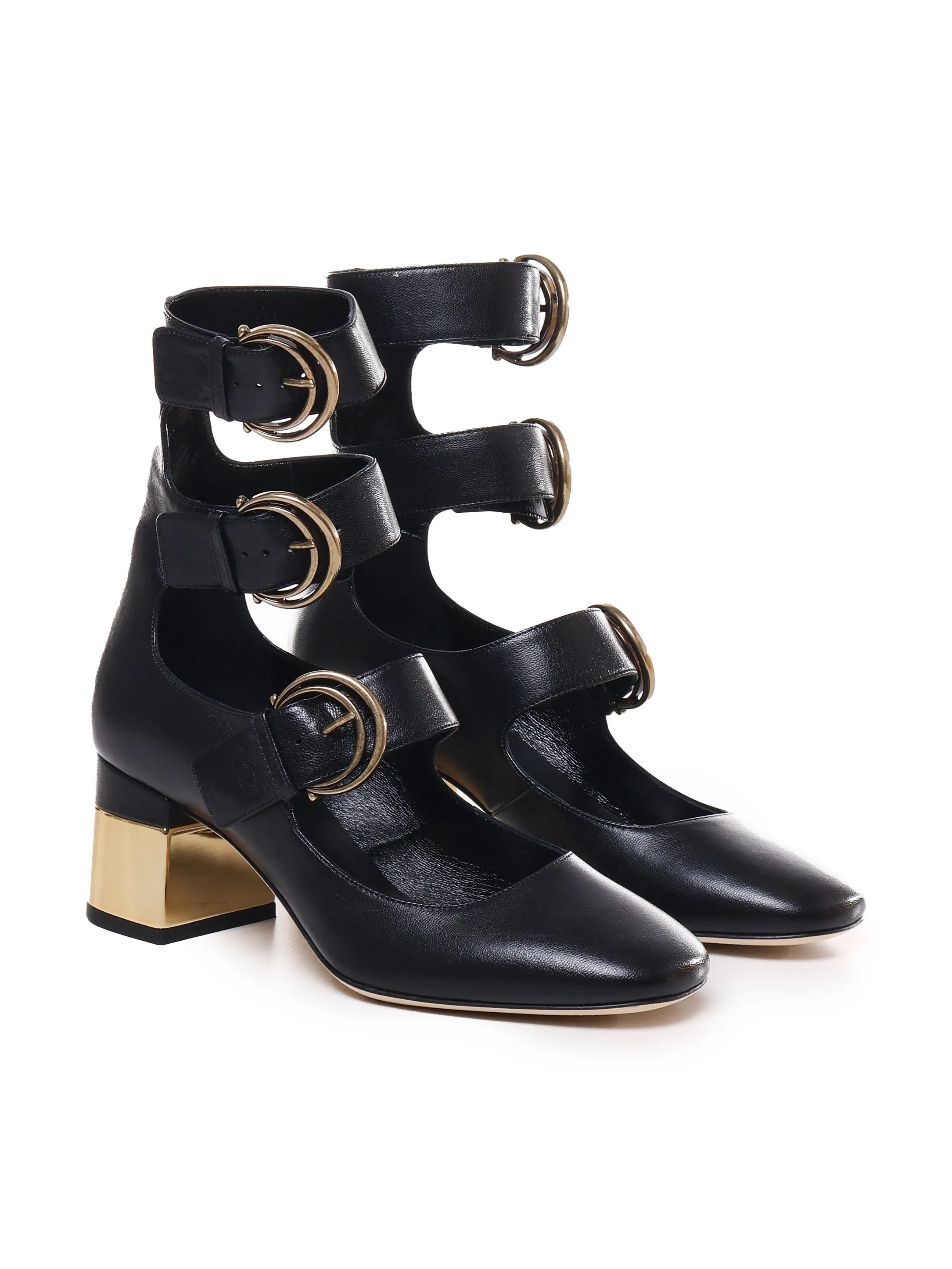 Black Sheepskin High Heel Boots