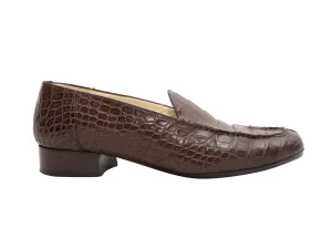 Brown Luciano Barbera Croc Loafers Size 37