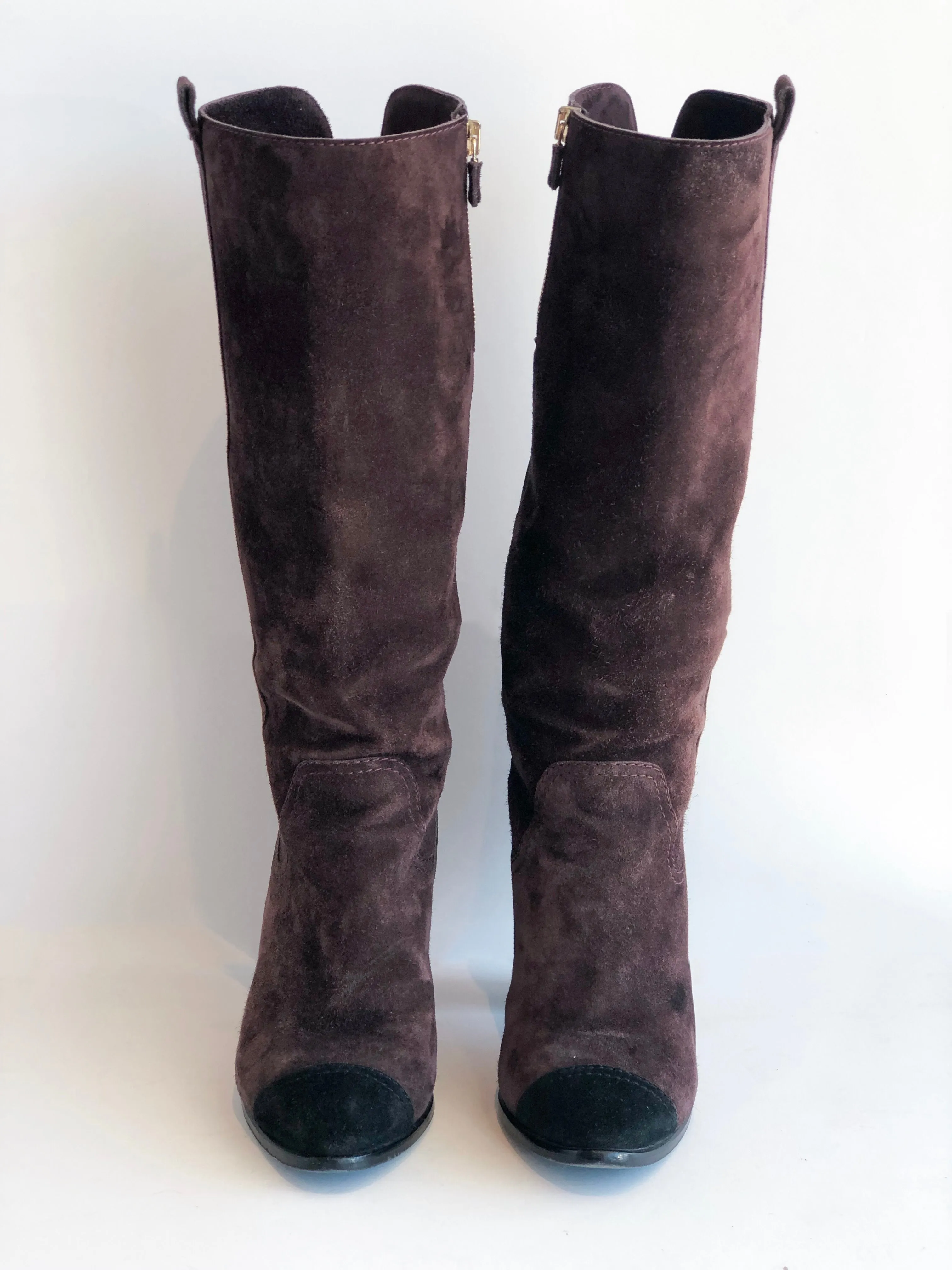 Chanel Suede Heel Boots