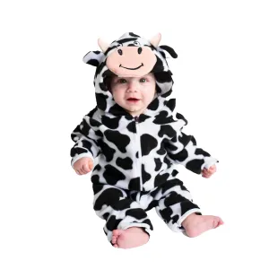 Cow Fleece Baby Bunting Bodysuit