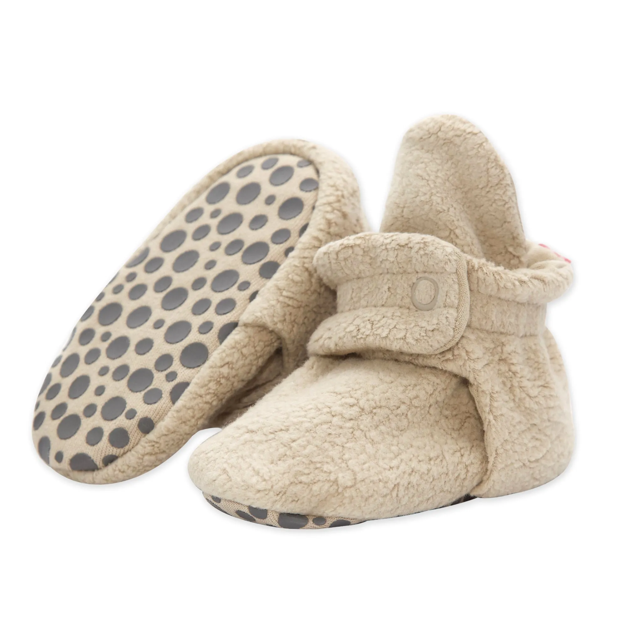 Cozie Fleece Gripper Baby Bootie 3 Pack - Heather Mocha/Khaki/Cream