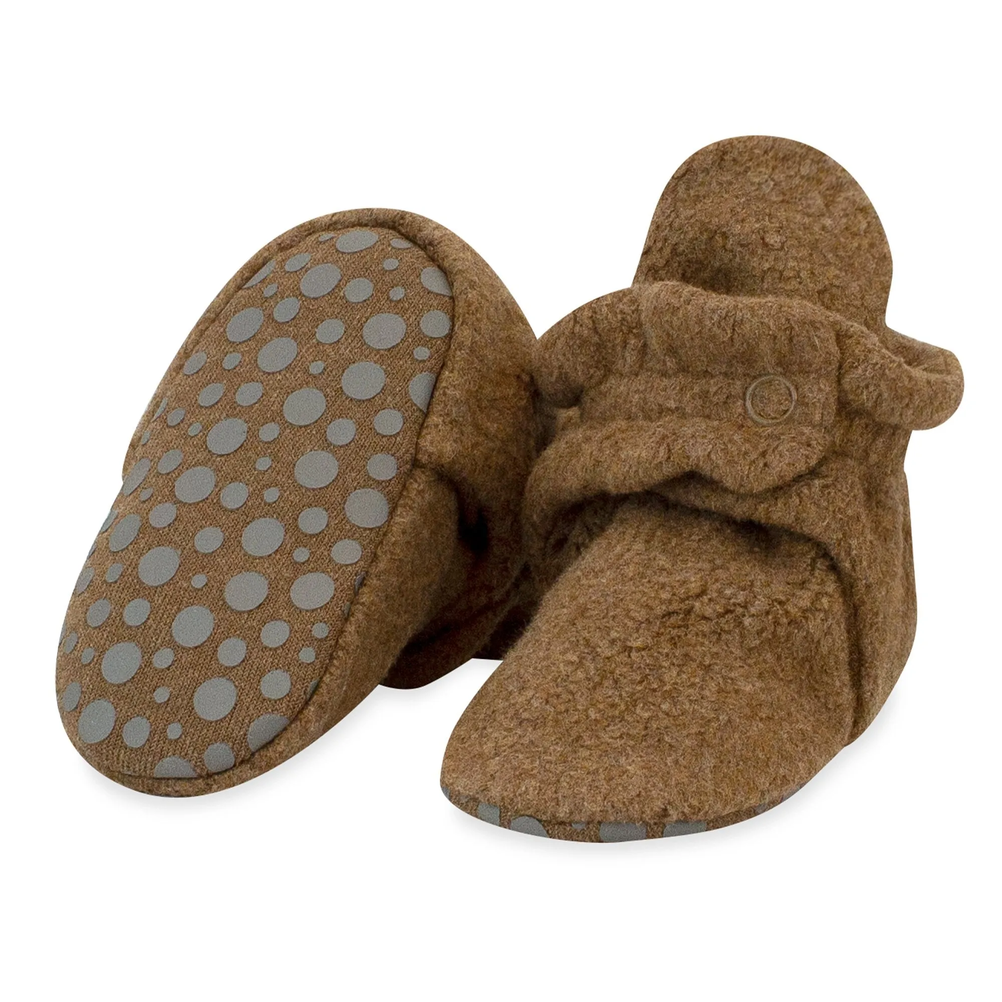 Cozie Fleece Gripper Baby Bootie 3 Pack - Heather Mocha/Khaki/Cream