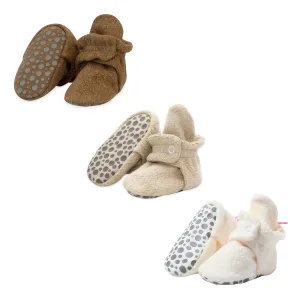 Cozie Fleece Gripper Baby Bootie 3 Pack - Heather Mocha/Khaki/Cream