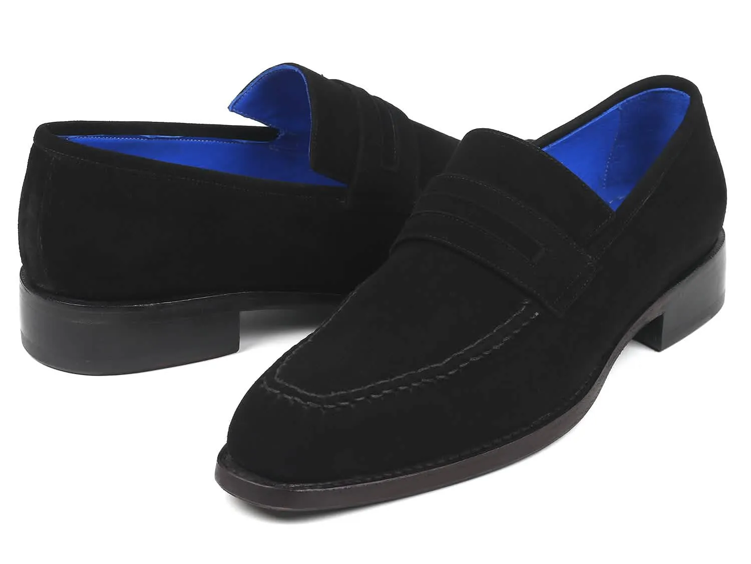 Custom Black Suede Goodyear Welted Dress Loafers by Paul Parkman