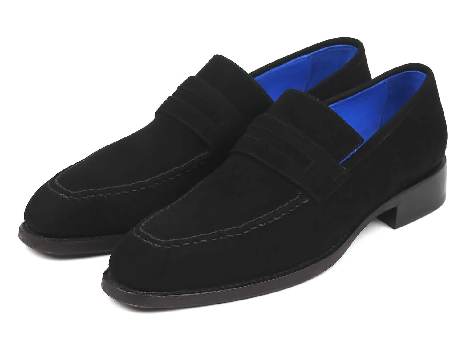 Custom Black Suede Goodyear Welted Dress Loafers by Paul Parkman