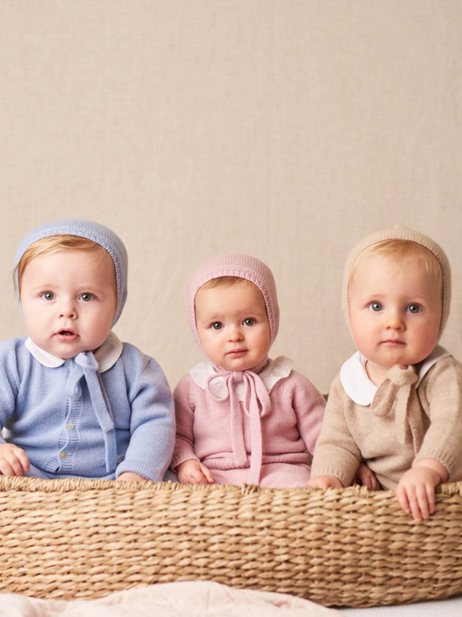 Dusty Pink Bigal Cashmere Baby Girl Bonnet