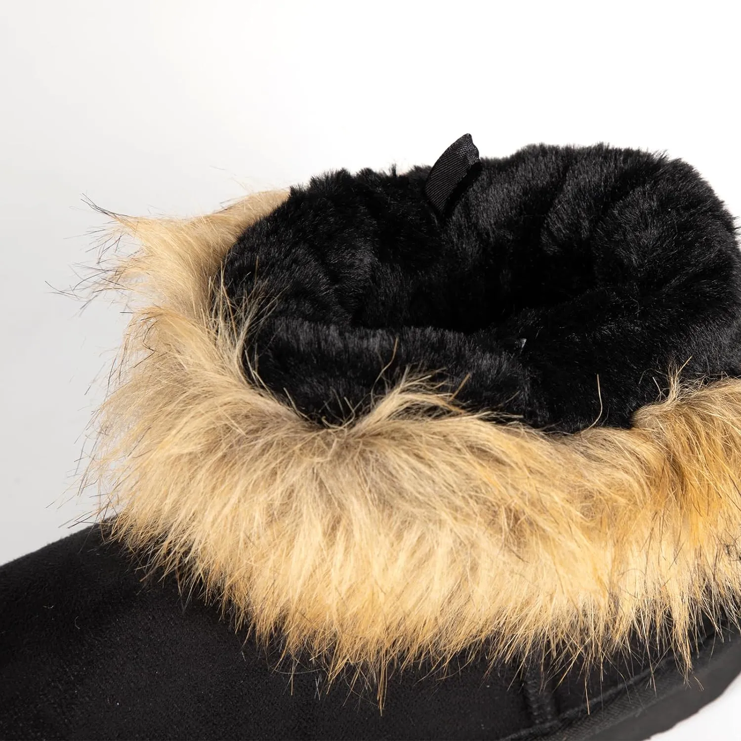 Fluffy Faux Fur Tan Suede Ankle Style Winter Boots