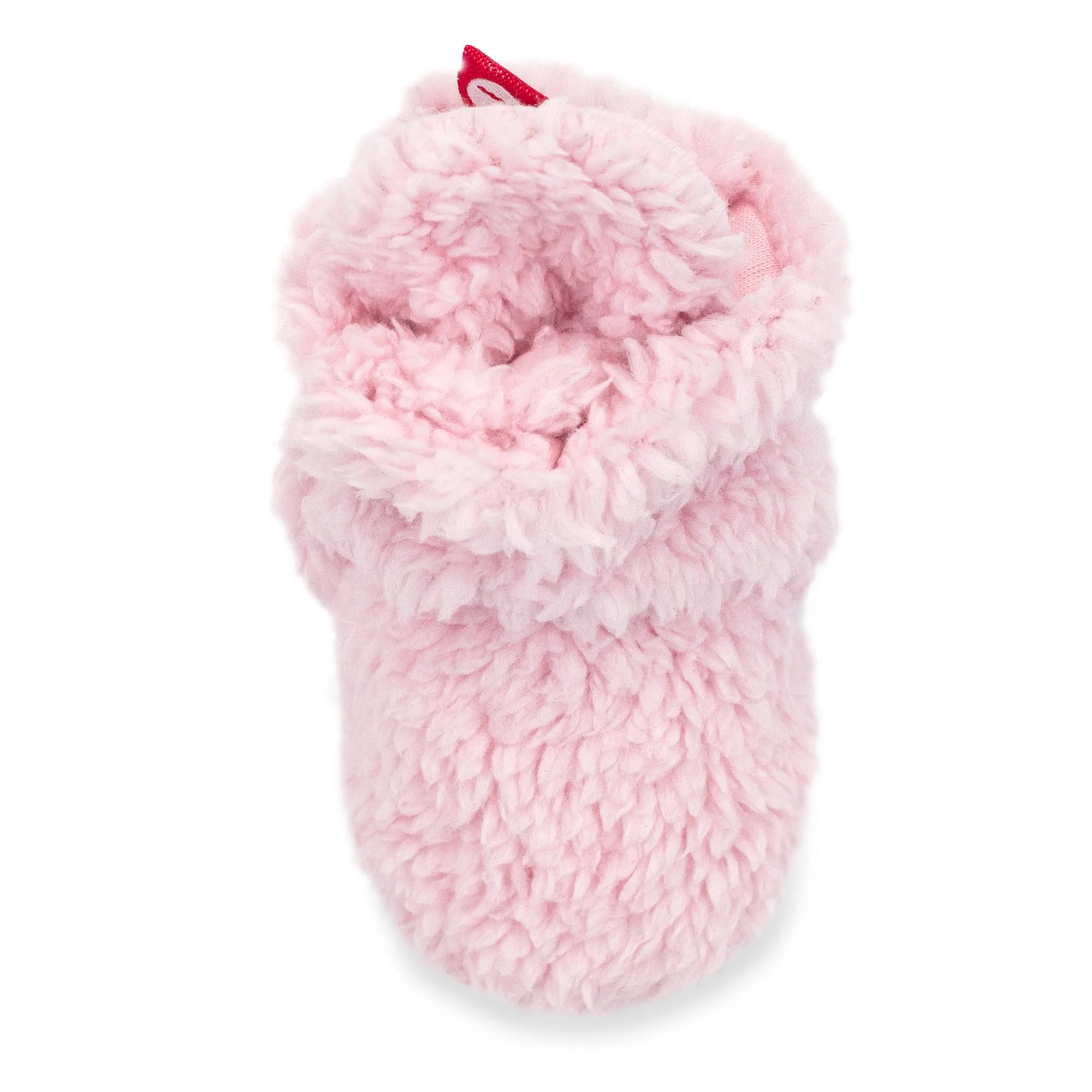 Furry Gripper Baby Bootie - Baby Pink