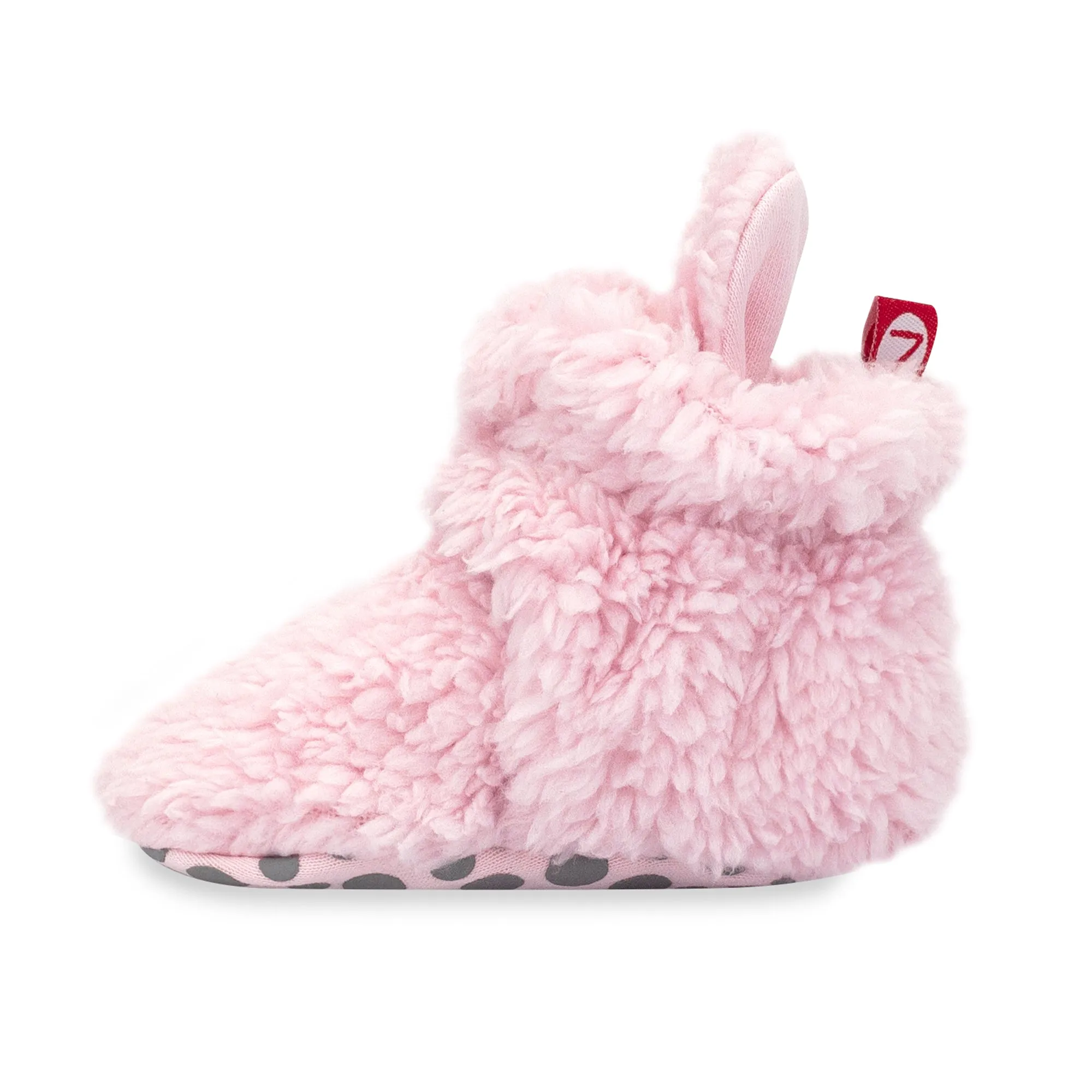 Furry Gripper Baby Bootie - Baby Pink