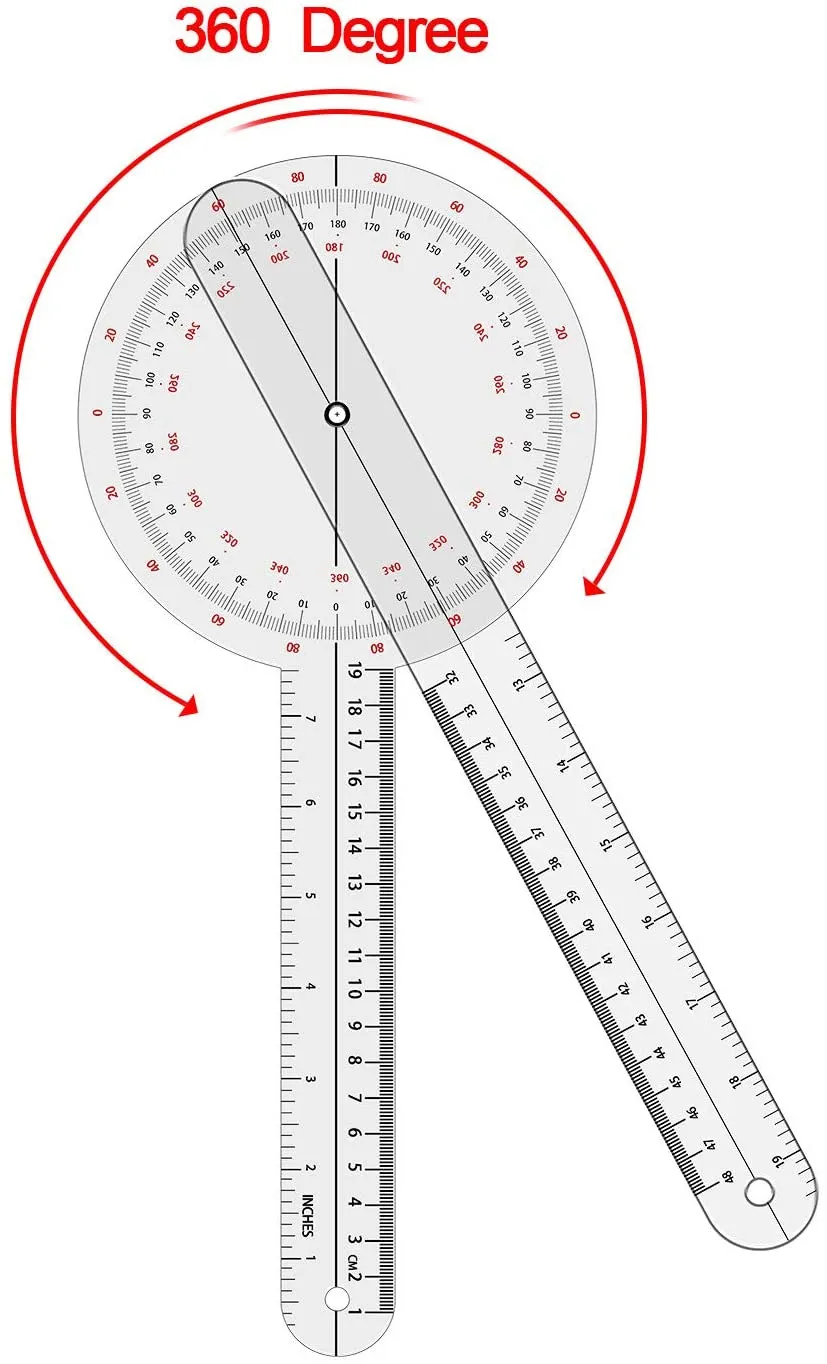 Goniometer 12 inch, 360 Degree(Plastic)