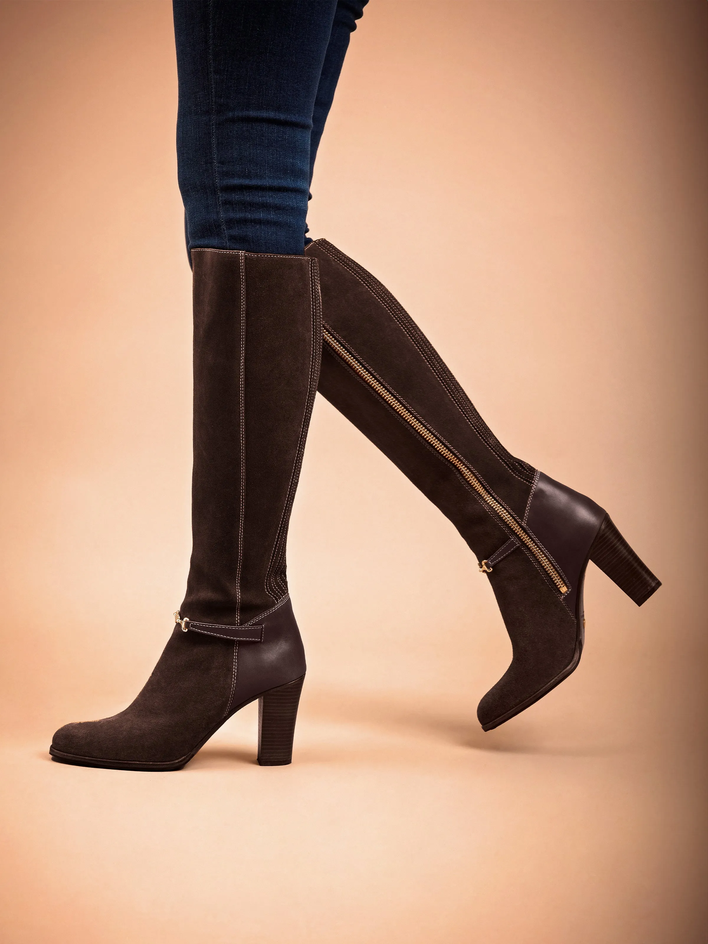 Heeled Octavia - Chocolate Suede