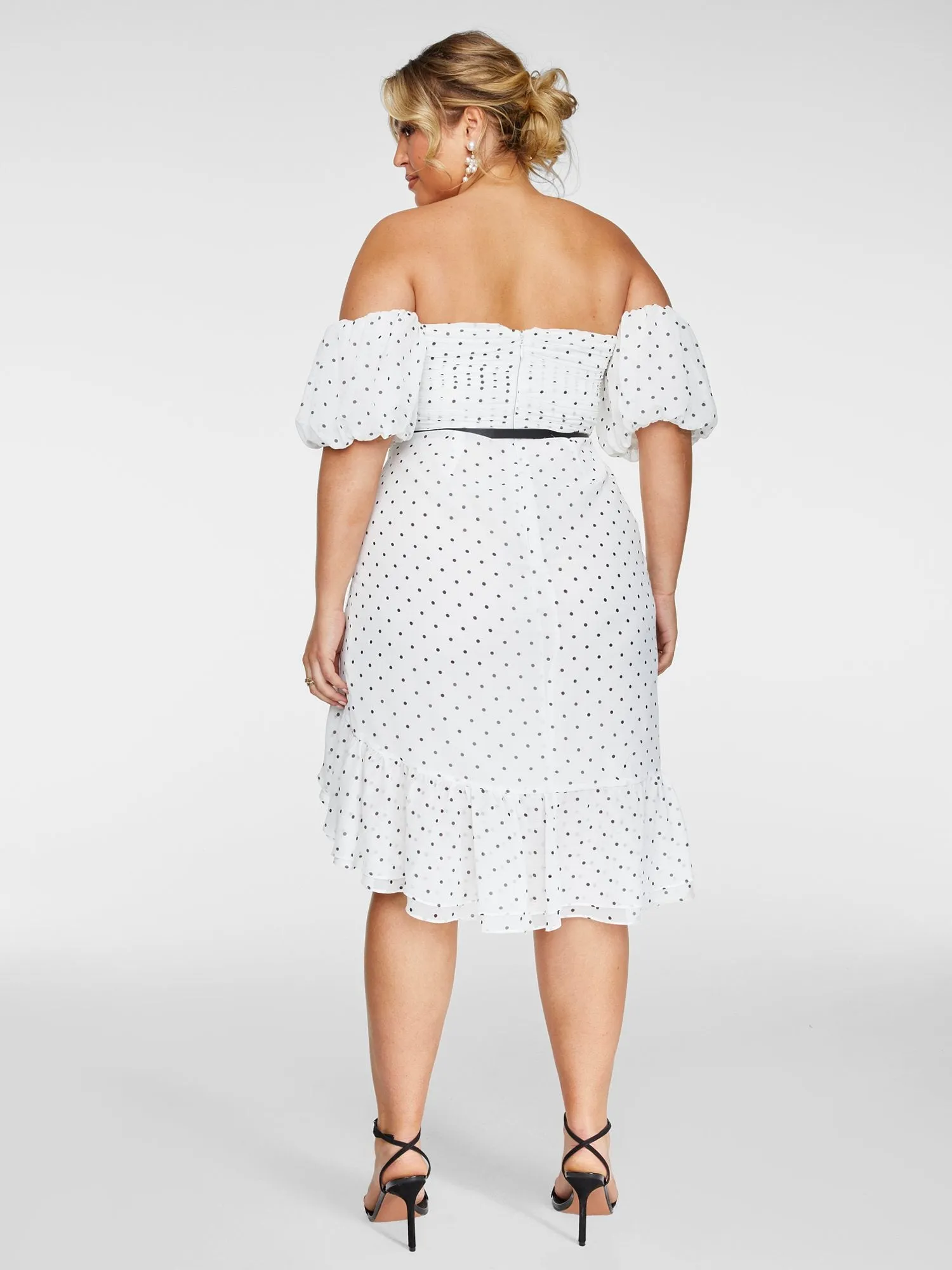 Jessa Dot Print Ruffle Dress