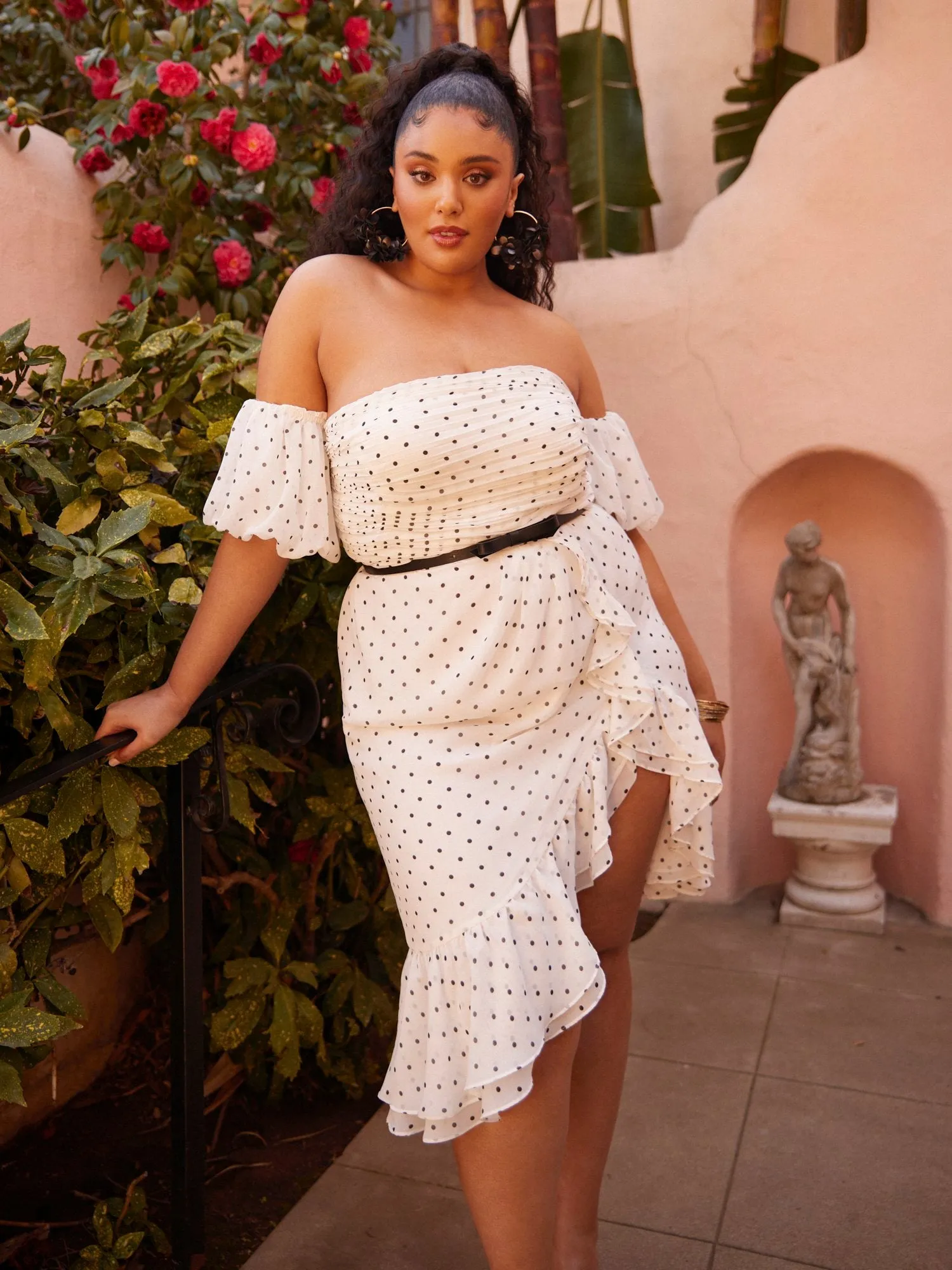 Jessa Dot Print Ruffle Dress