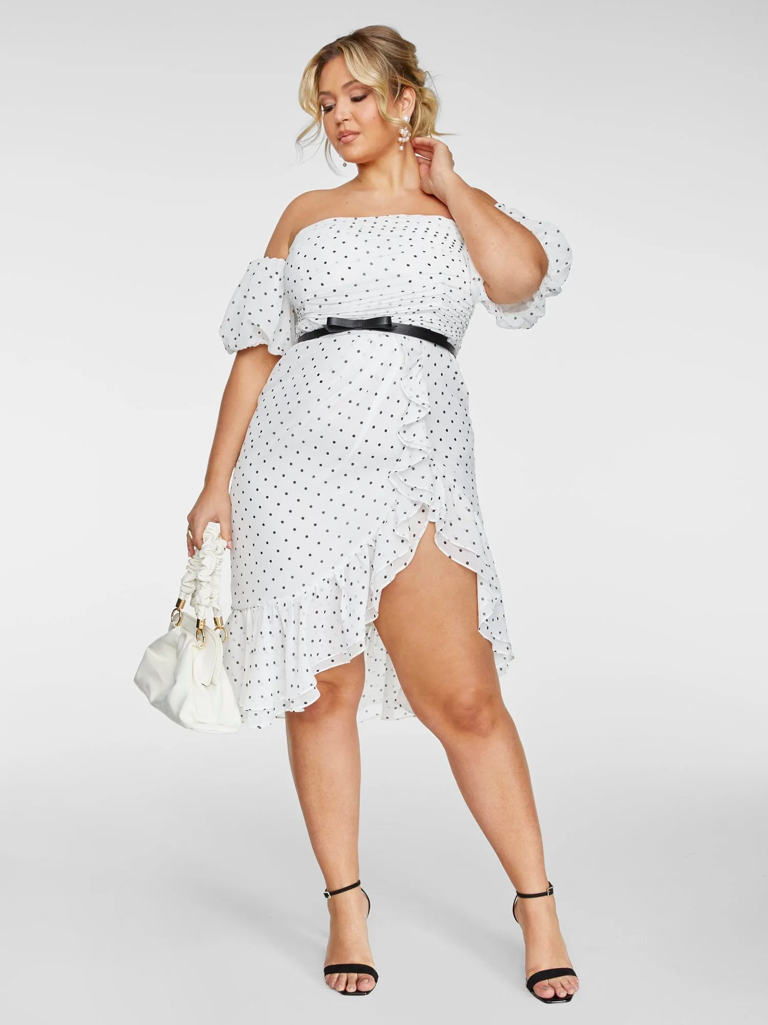 Jessa Dot Print Ruffle Dress