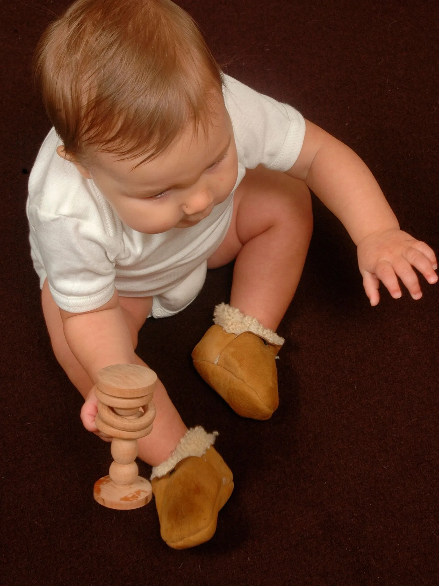 Kina Infant Booties Natural