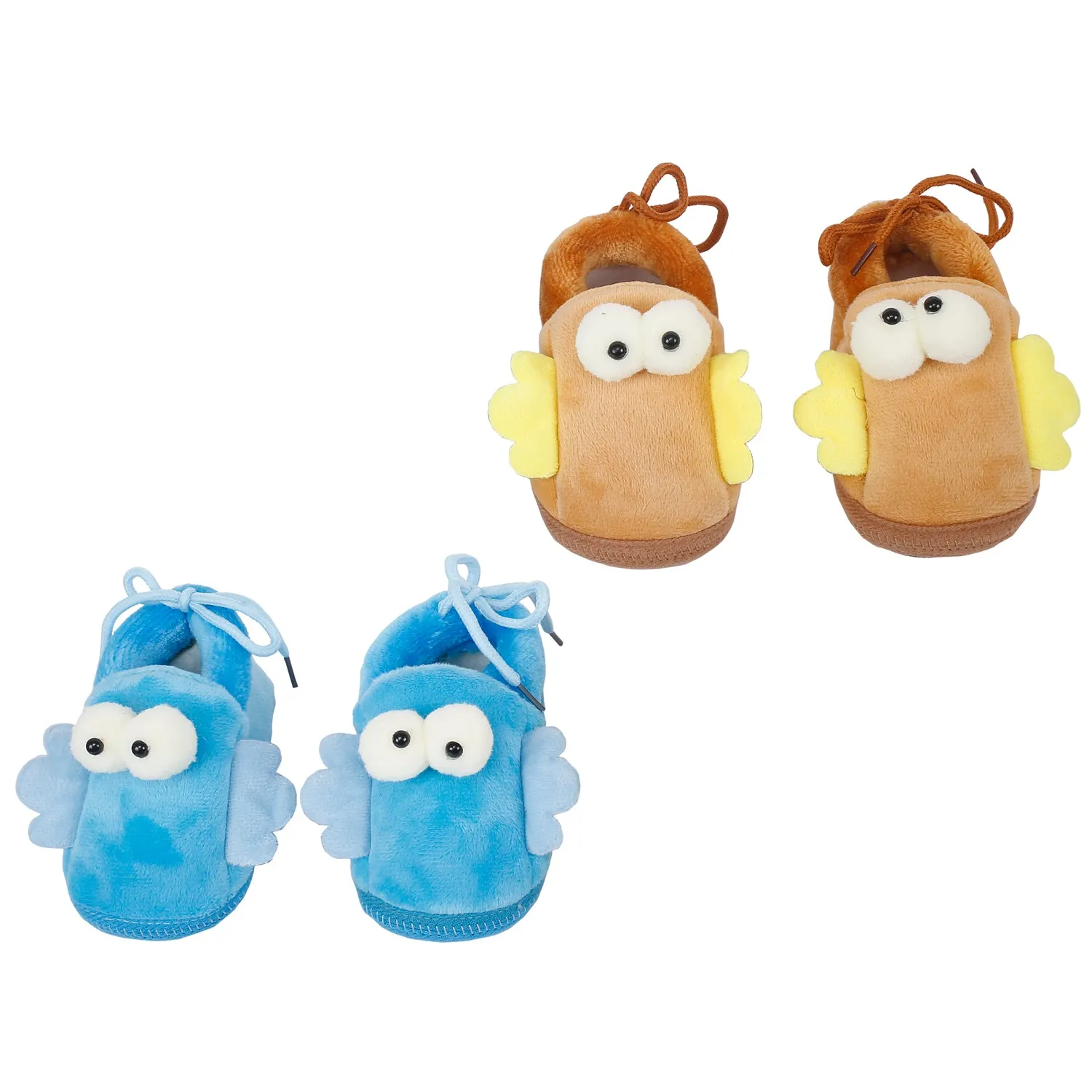 Little Birdies Blue And Brown 2 Pk Booties