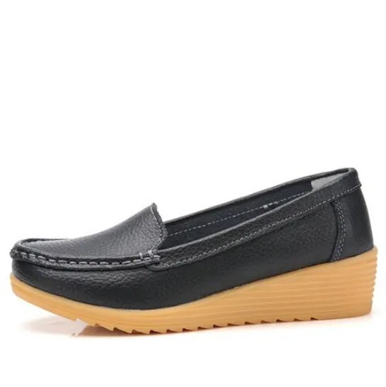 Liza Women's Loafer Platform Black Shoes