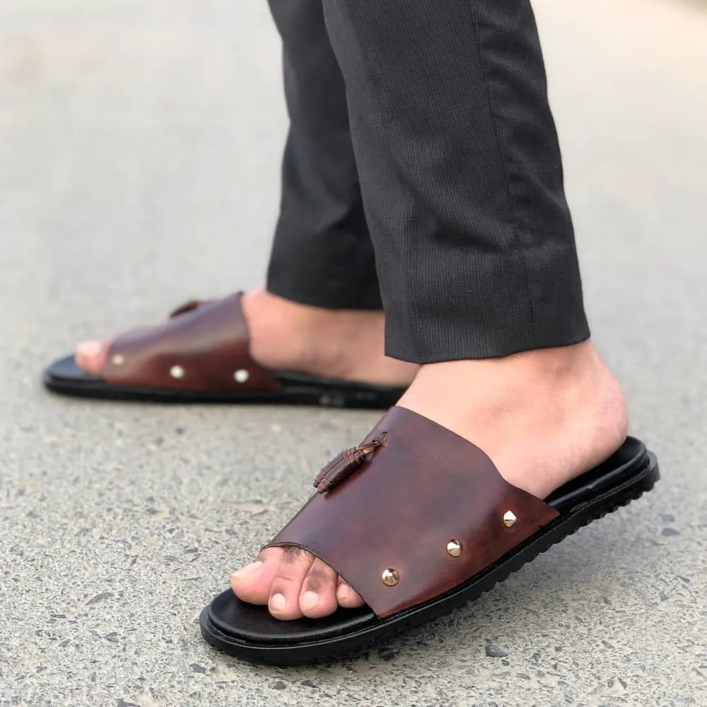 LS Pure Leather Handmade Woven Antique Sandal-661