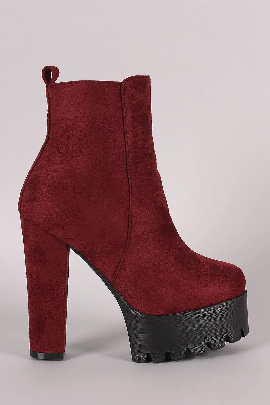 Lug Sole Platform Chunky Heeled Booties