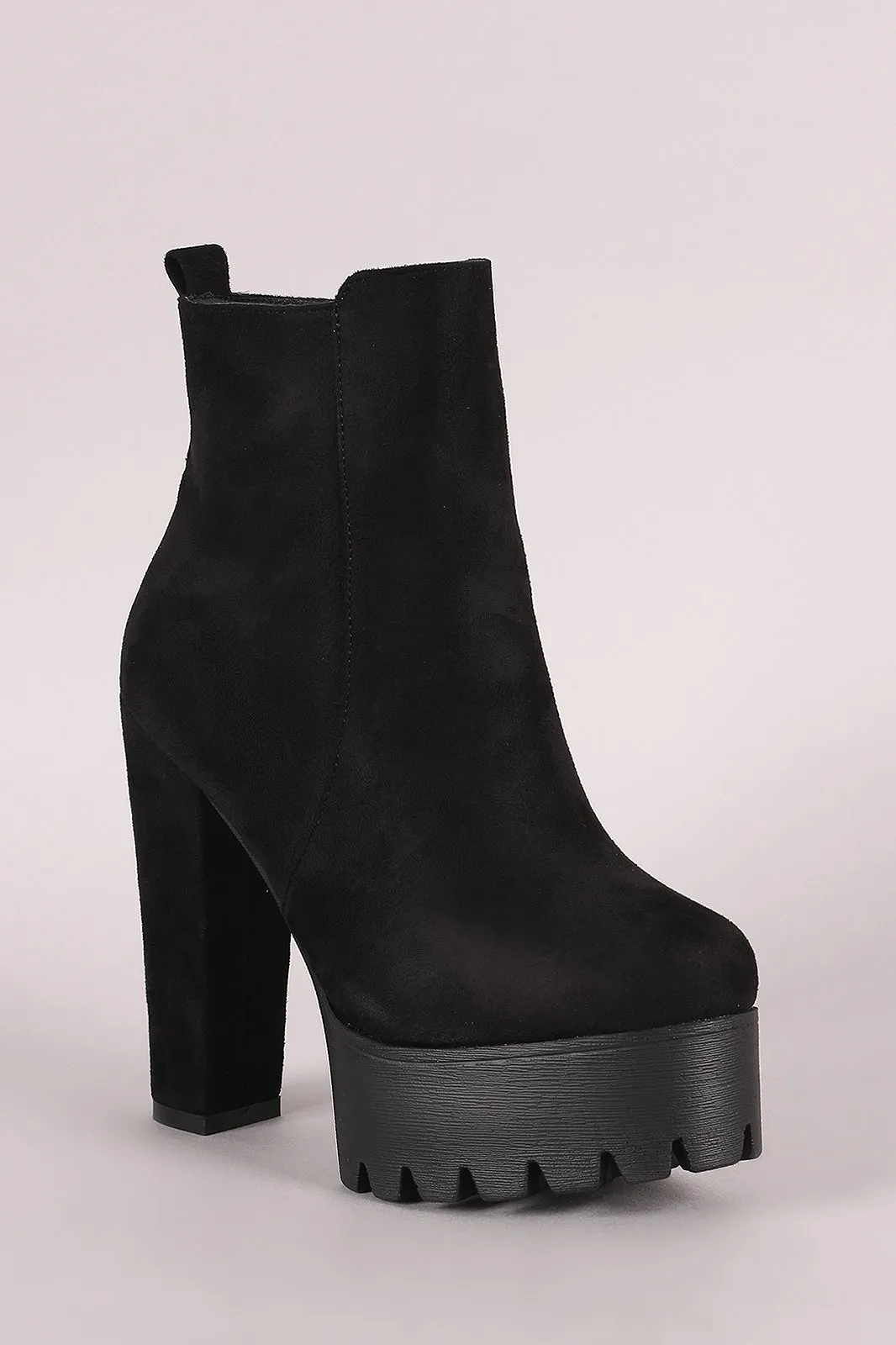 Lug Sole Platform Chunky Heeled Booties