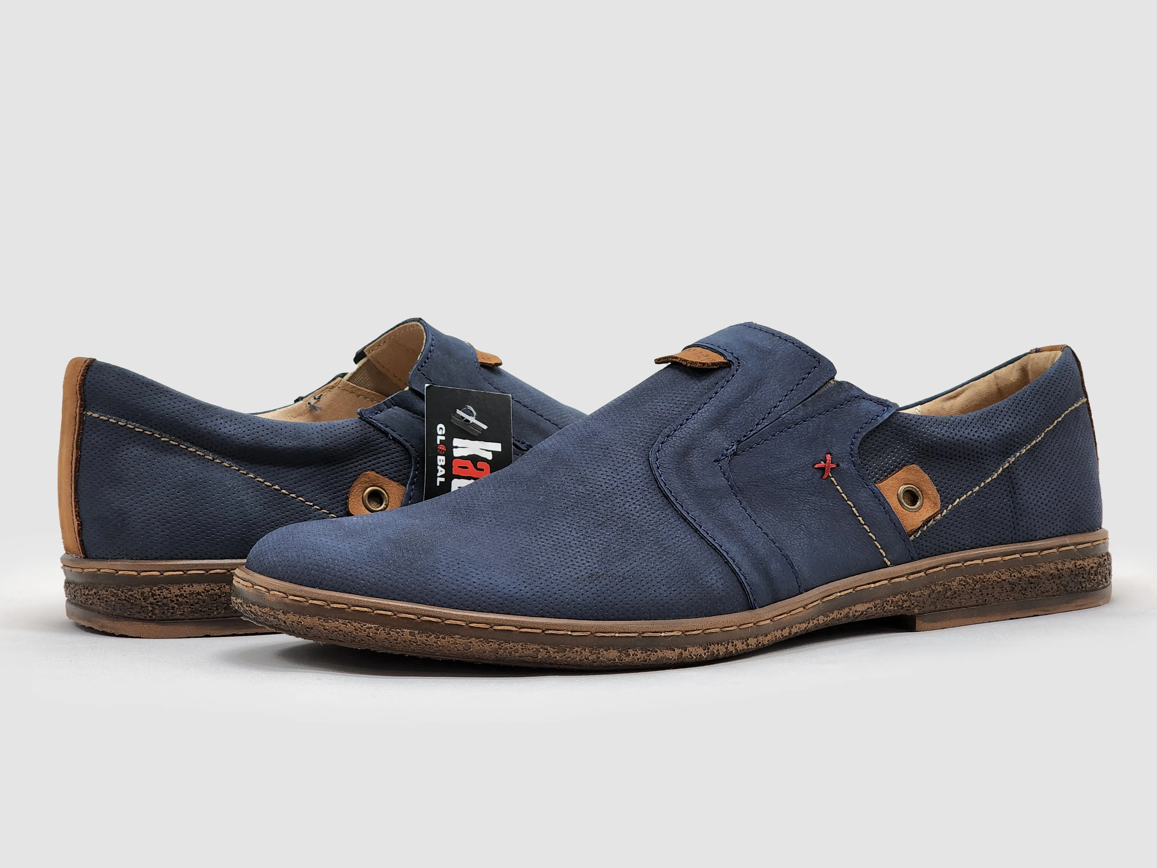 Men's Essential Leather Loafers - Navy
