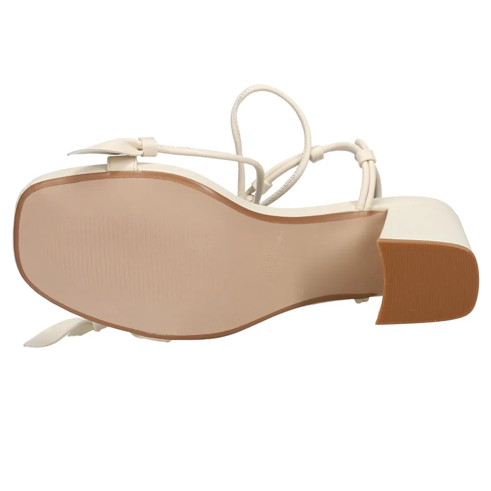 Muna Lace Up Block Heel Sandals