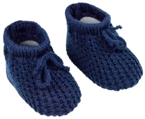 Navy Acrylic Baby Bootees S401-N
