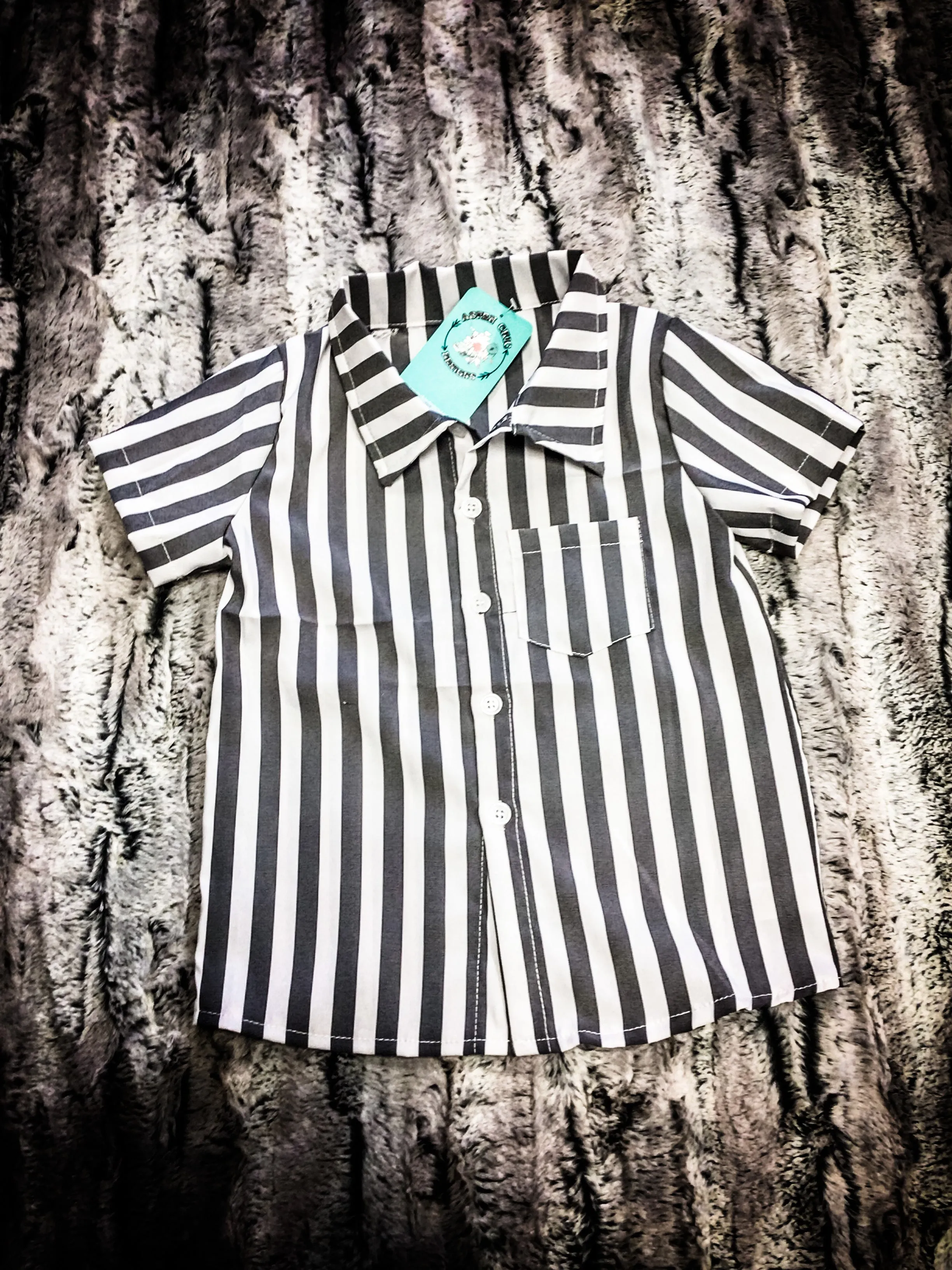 Noah Gray Striped Button Up 2-6