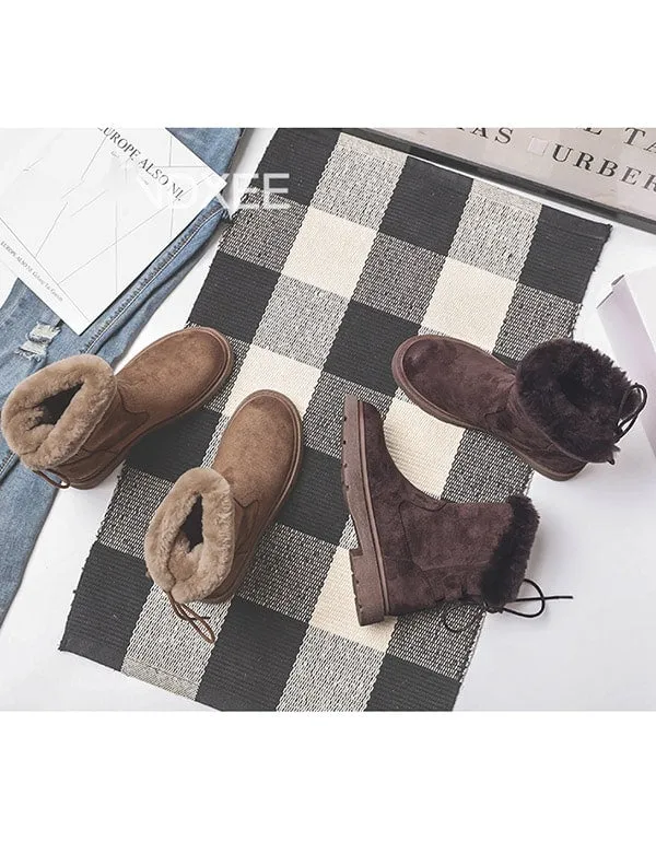 OBIONO Suede Plush Winter Snow Boots