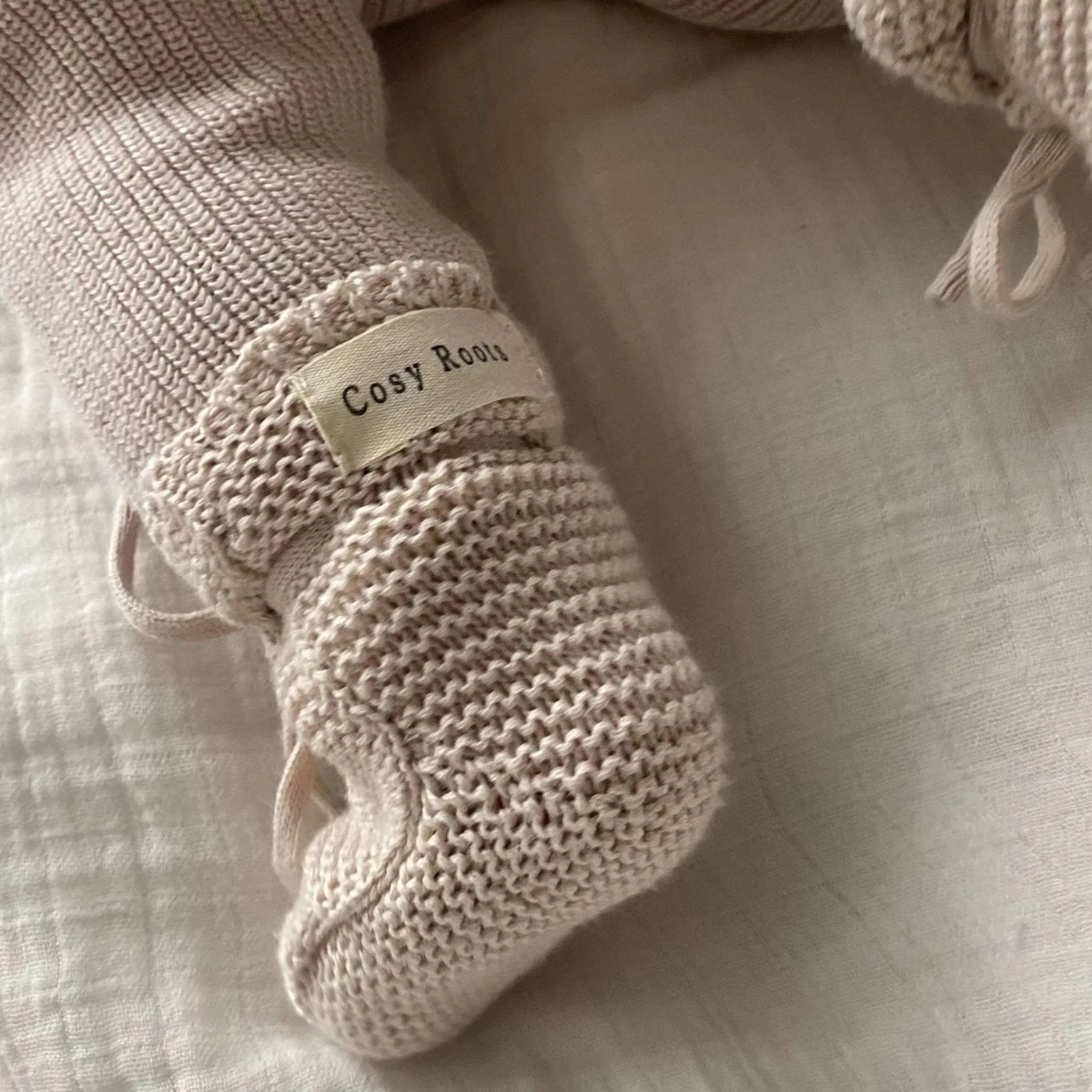 Organic Knit Booties - Sand